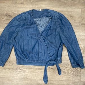 Madewell chambray wrap top